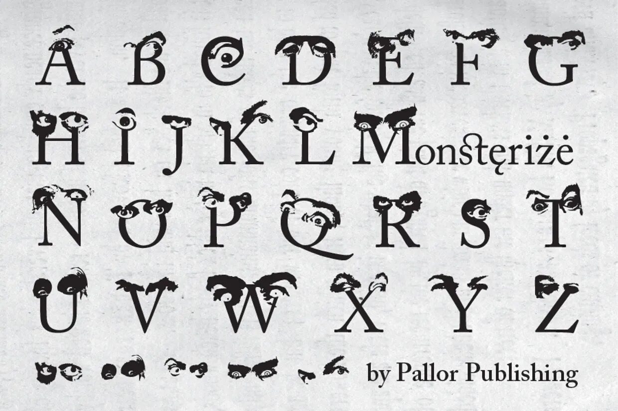 Monsterize by Pallor Publishing Type Specimen