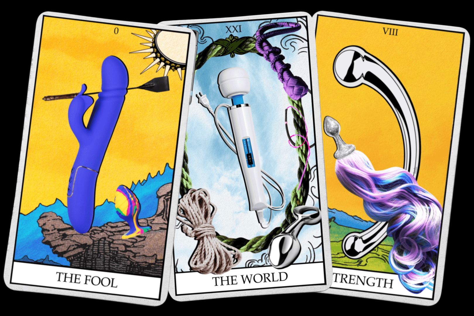 A three card spread from the Vibrating Tarot deck