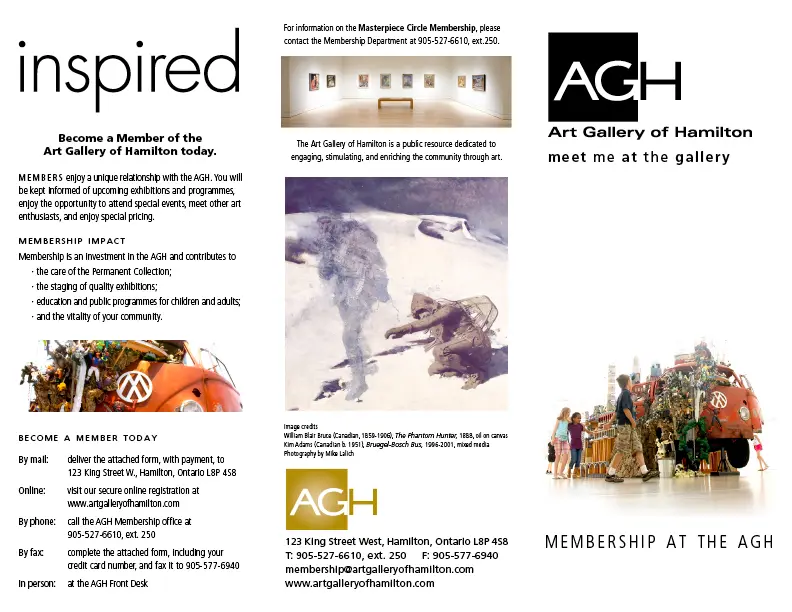 Pallor Publishing . Art Gallery of Hamilton Membership Brochure side 2