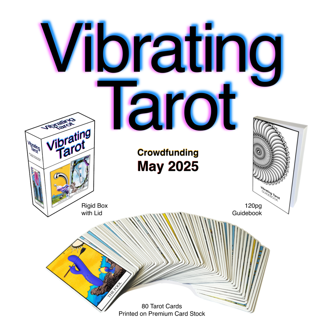 A display showing an 80 card Tarot deck with booklet and box.